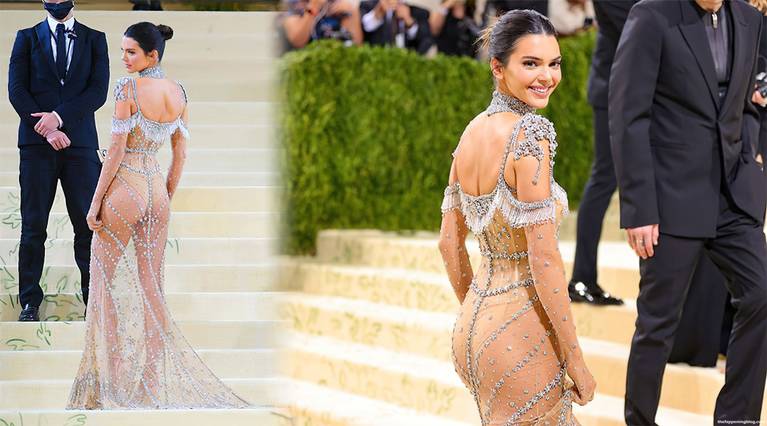 Leaked kendall jenner displays her cute boobs in transparent dress